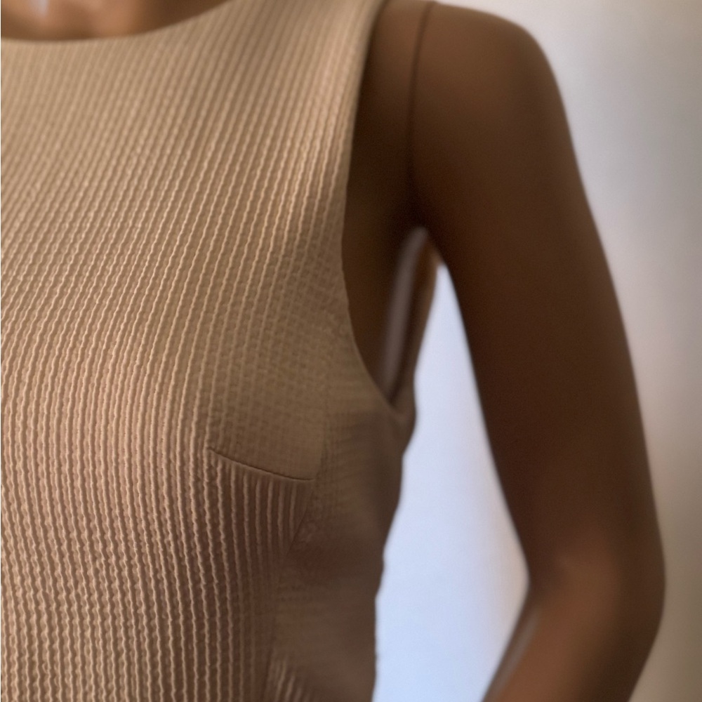 Tibi Cream Sleeveless Crop Top - Picture 3 of 8